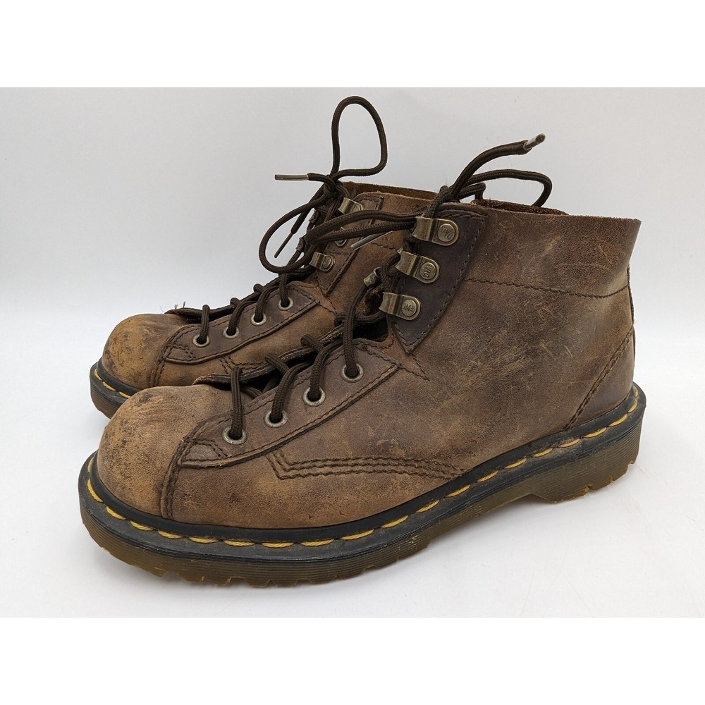 Vintage Dr. Martens Womens Ankle Boot Brown Leather 8A32 Made in England Size 6